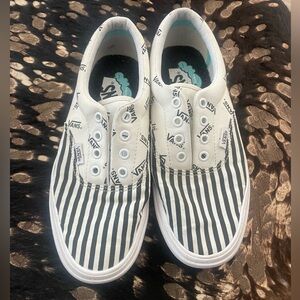 Vans ComfyCush Black and White Striped Sneakers